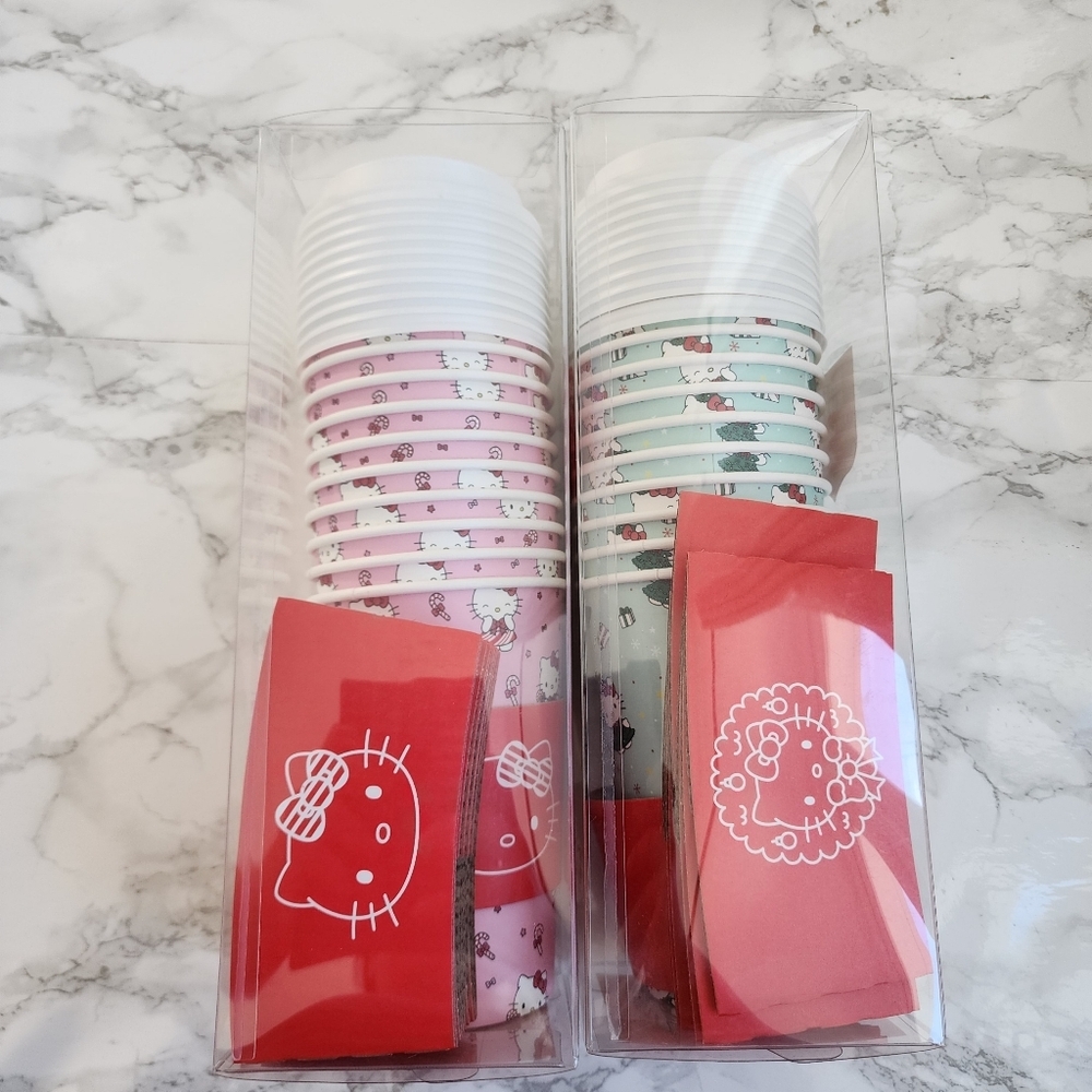Hello Kitty 2 Set Papper Hot coffe & tea CUP SET BUNDLE Christma LIMITED EDITION - Picture 6 of 7